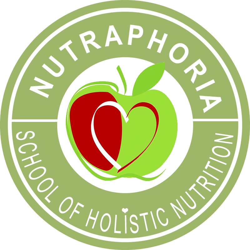 NutraPhoria School of Holistic Nutrition Logo light green TRANSPARENT RED copy