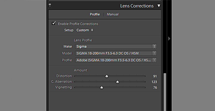 Автоматическая коррекция дисторсии и виньетирования с помощью Adobe Lightroom