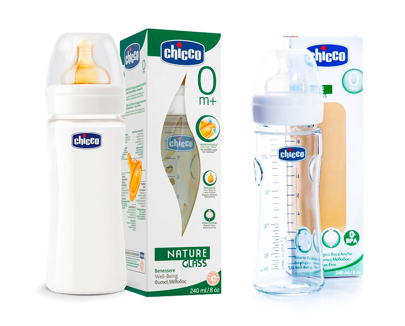 стеклянная бутылочка для кормления CHICCO Nature Glass