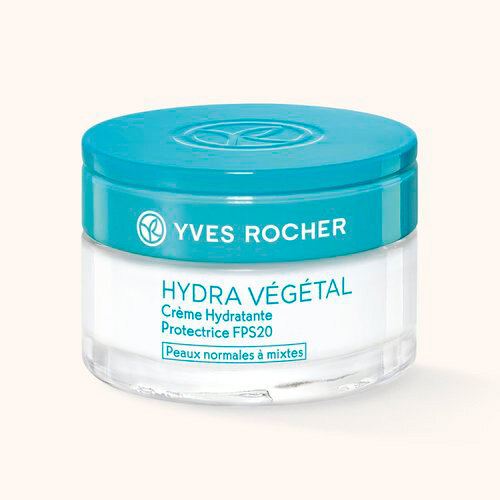 Увлажняющий Крем для Лица Hydra Vegetale SPF 20, Yves Rocher. Этот приятный крем не только нормализует гидролипидный баланс у обладательниц жирной и смешанной кожи, но и защитит от ультрафиолета.