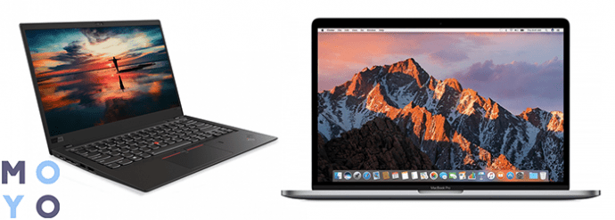 отличные лэптопы для видеомонтажа ThinkPad X1 Carbon 6 (на АМД) и APPLE A1990 MacBook Pro 15” (на Интел)