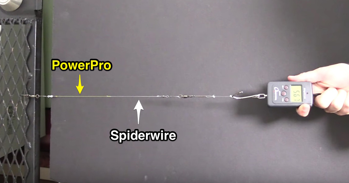 PowerPro vs. Spiderwire braid to braid knot strength test