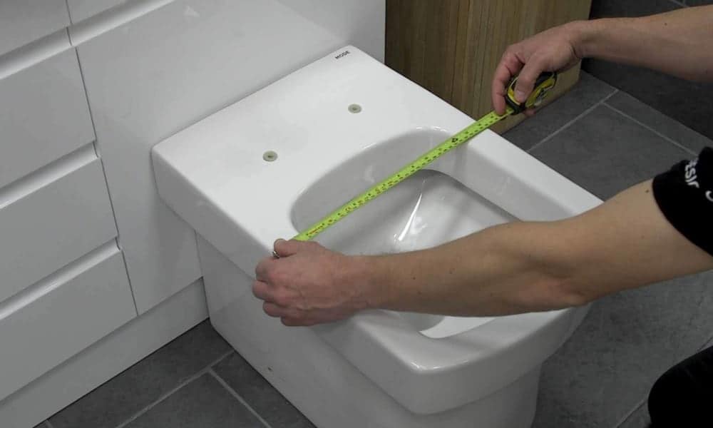 Measure the width of your toilet